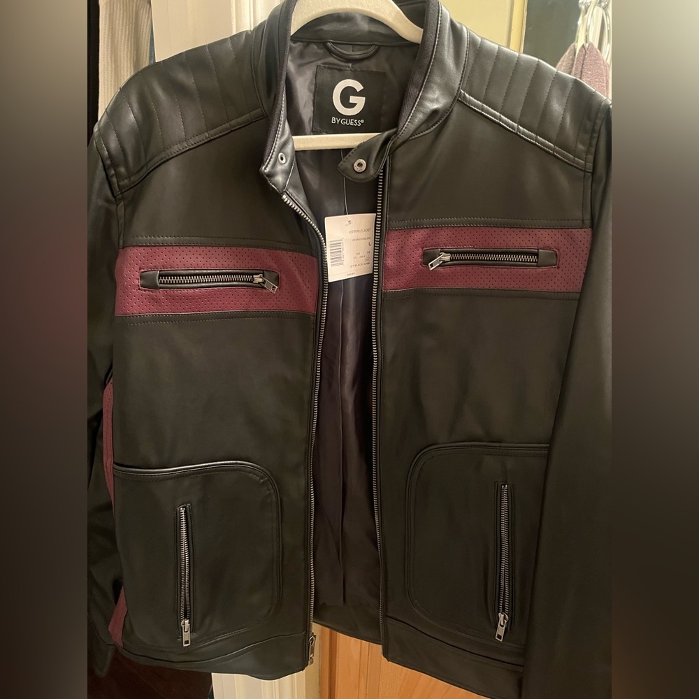 Men’s Size L Guess Leather Jacket
